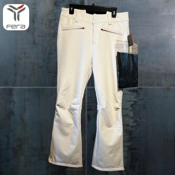 FERA Tyra Soft Shell 4-Way Stretch Waterproof Snow/Ski Pants in White  NWT/14R - Picture 4 of 13